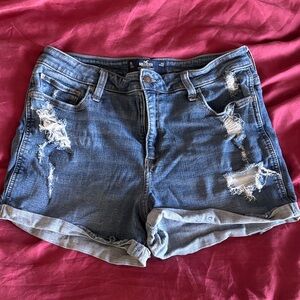 Hollister Ripped Blue Jean Shorts